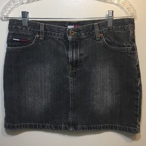 Tommy Hilfiger y2K 2000’s black denim mini skirt